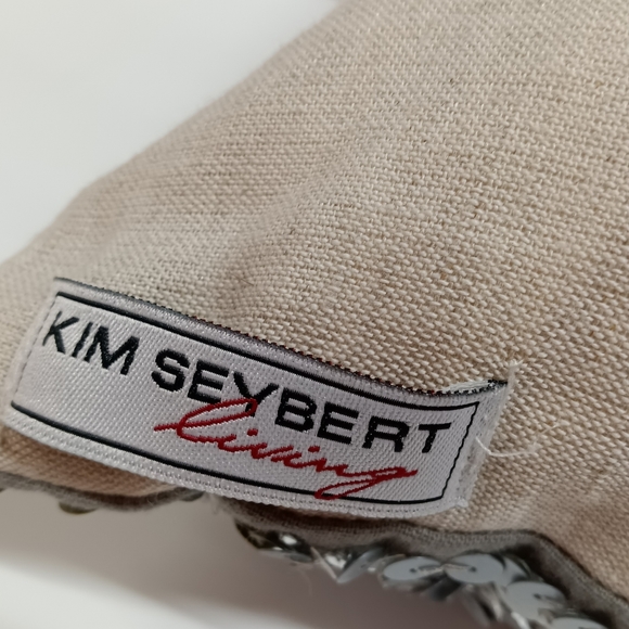 Kim Seybert Accents Kim Seybert Living Linen Cotton Blend Metallic Sequin Pillow Cover
